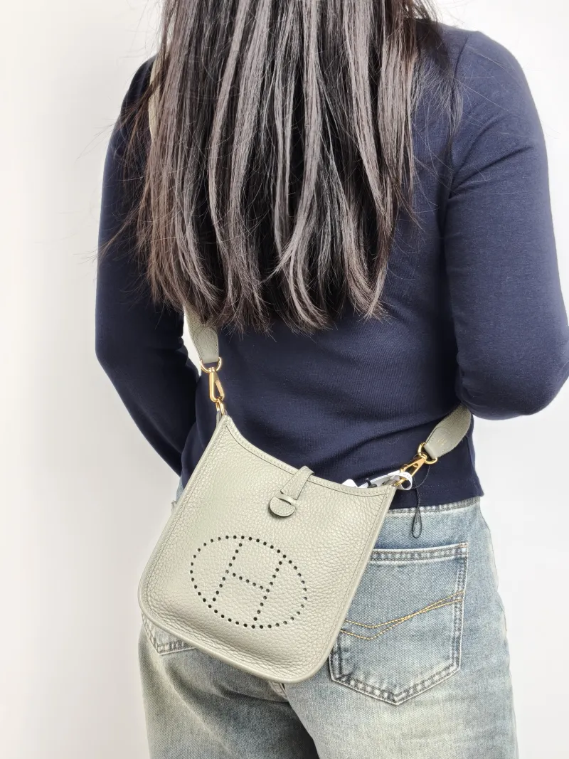 Hermès Crossbody Bag Evelyne Mini 16 Mini 16 TC Calfskin Mini 17 × 5.5 × 18 cm B — on-model view 2 of 2