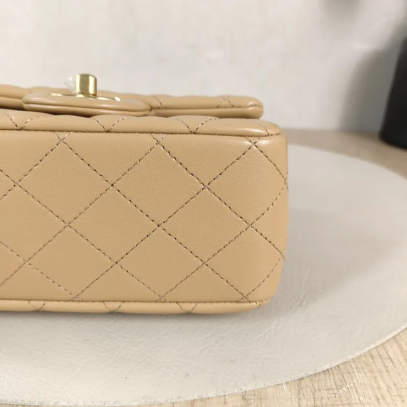 Chanel Crossbody Bag Taupe Lambskin Mini 17 × 8 × 13.5 cm — detail view 13 of 13
