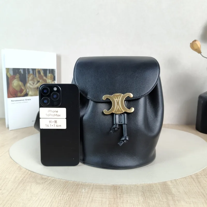 CELINE Backpack BONNIE Backpack Black Calfskin One Size18 × 13 × 25 cm — cover view 4 of 6