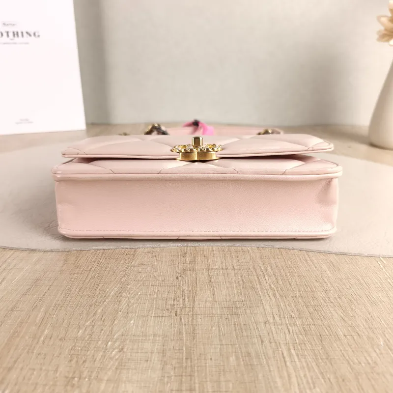 Chanel Crossbody Bag 19Bag WOC Pink SL ambskin Mini 19.2 × 3.5 × 12.3 cm — cover view 4 of 5