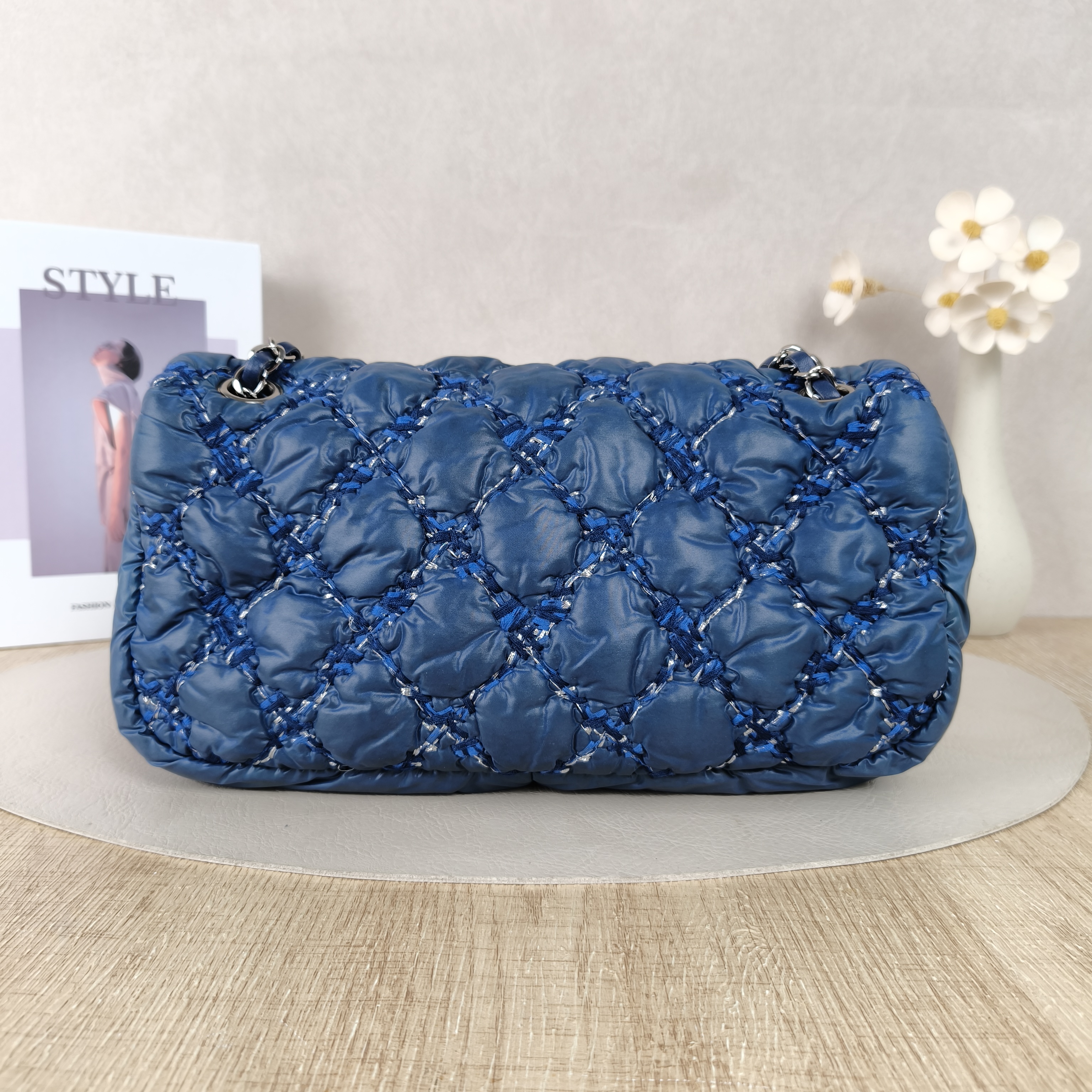 Chanel Crossbody Bagcf Collection Crossbody Bag Navy Nylon Medium26 × 6 × 15 cm — cover view 7 of 10
