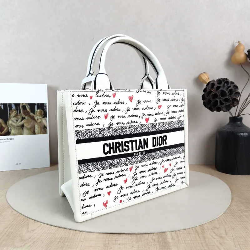 DIOR Top Handle Bag Book Tote Shoulder Strap Edition Colorblock Canvas · Calfskin One Size 26.5 × 14 × 22 cm — cover view 4 of 6