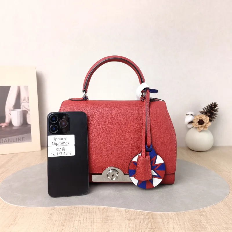 Moynat Crossbody Bag rejane Top Handle Crossbody Bag Red Calfskin Small 26 × 11 × 18 cm — cover view 6 of 6