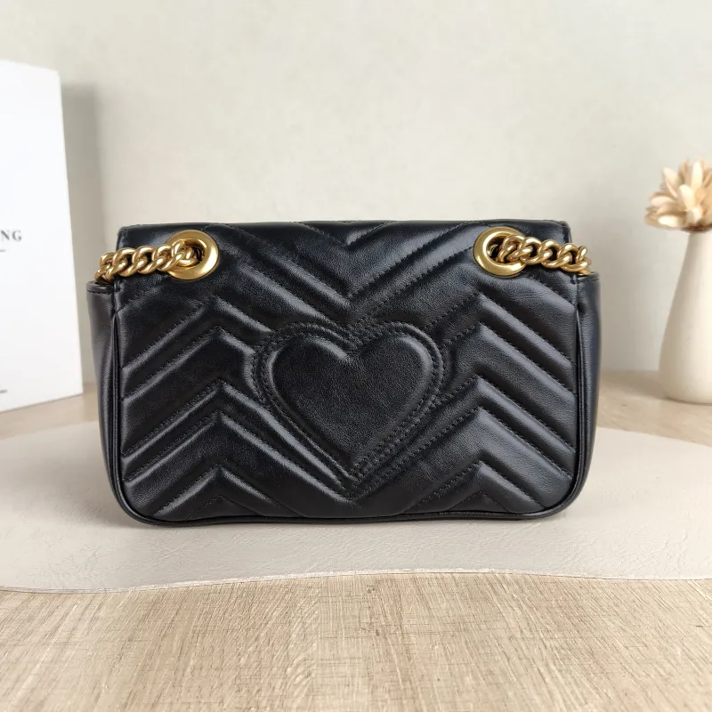 GUCCI Crossbody Bag GG Marmont Small Marmont 22 Black CC alfskin Small 22 × 6 × 13 cm — cover view 2 of 5