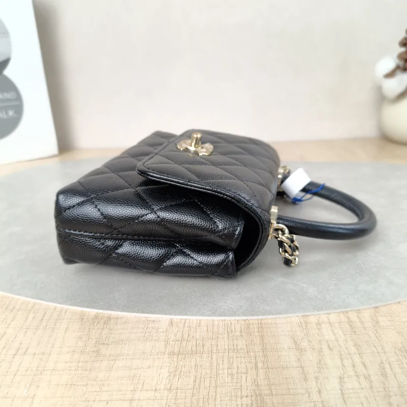 Chanel Top Handle Bag Coco Handle​Black Grained Calfskin Mini14.5 × 5.5 × 11.5 cm — detail view 8 of 22
