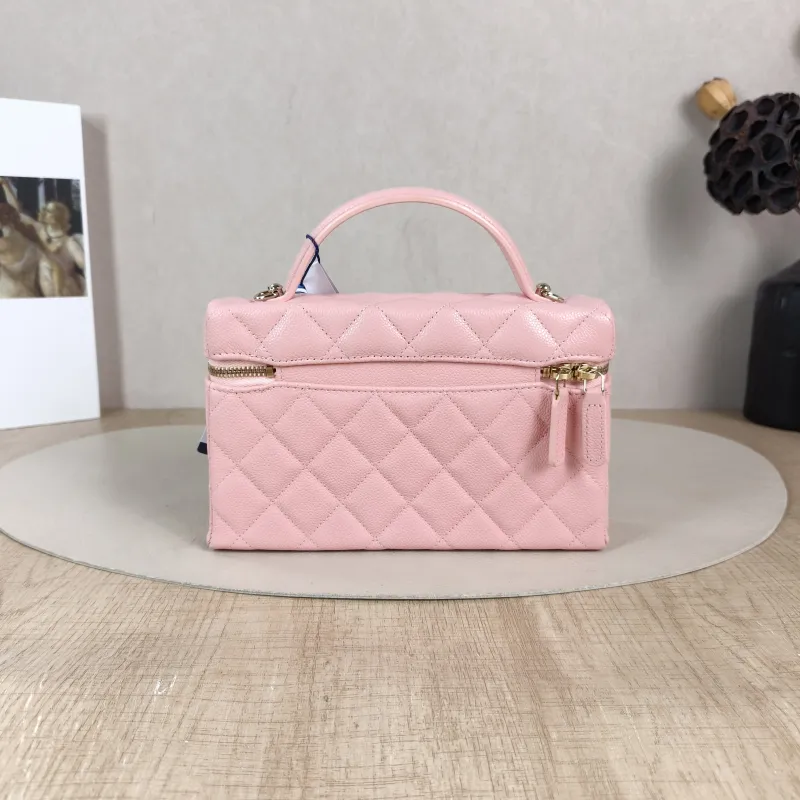 Chanel Crossbody Bag lp Box Bag Top Handle Crossbody Bag Pink Grained Calfskin 19 × 5 × 12 cm — cover view 5 of 6