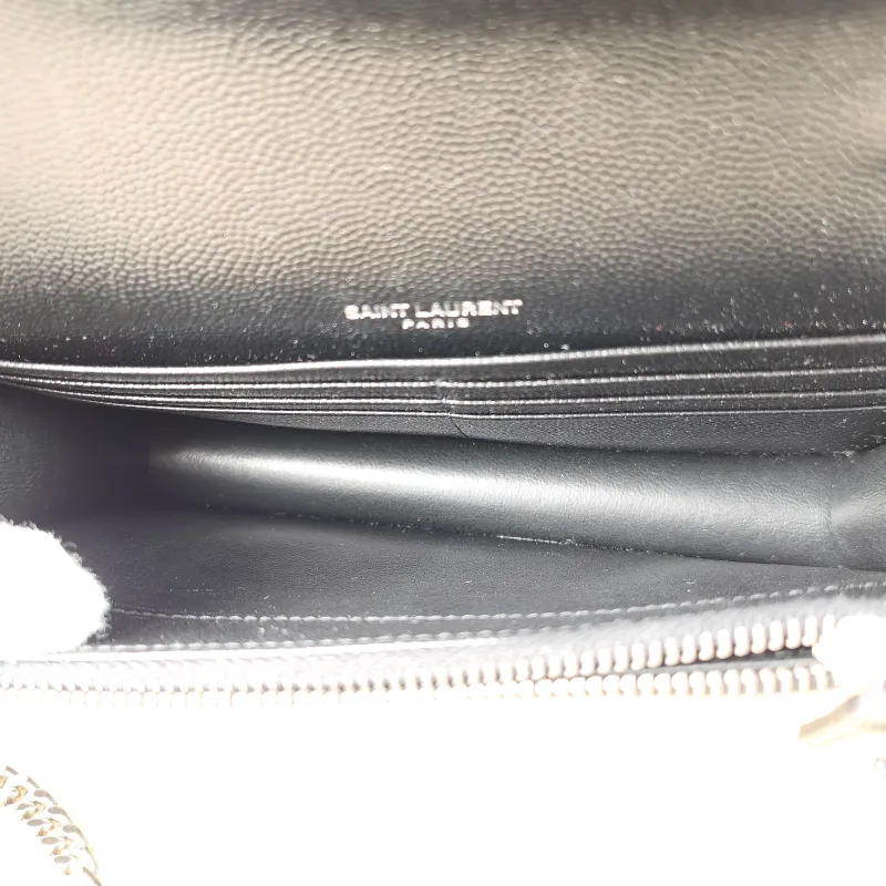 SAINT LAURENT Crossbody Bag CASSANDRE ENVELOPE Black Calfskin One Size 19 × 3.5 × 12.5 cm — detail view 6 of 11