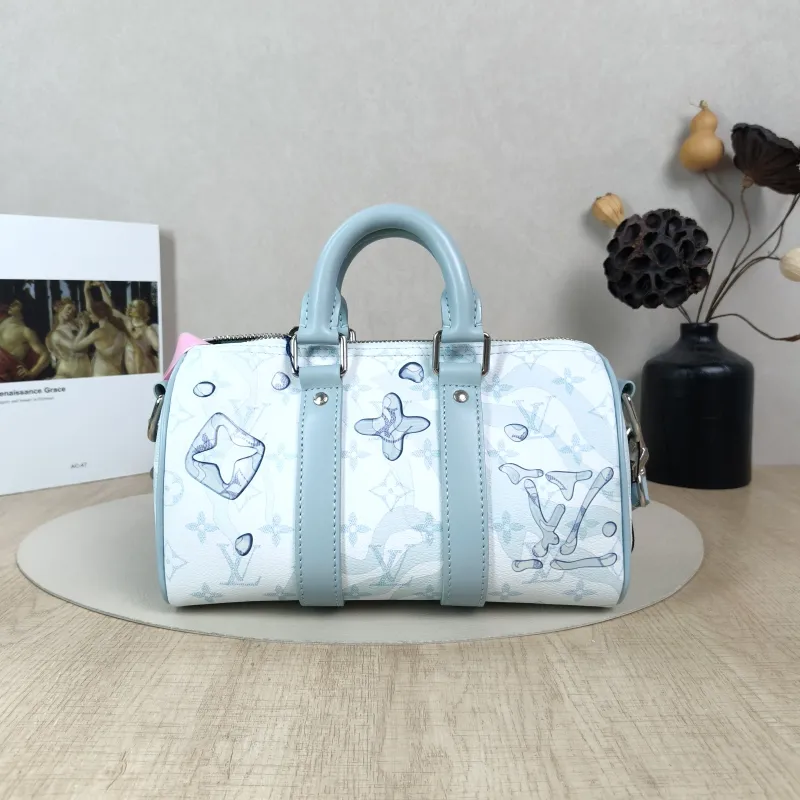 Louis Vuitton Crossbody Bag Keepall 25 Blue PVC Medium25 × 11 × 15 cm — cover view 2 of 5