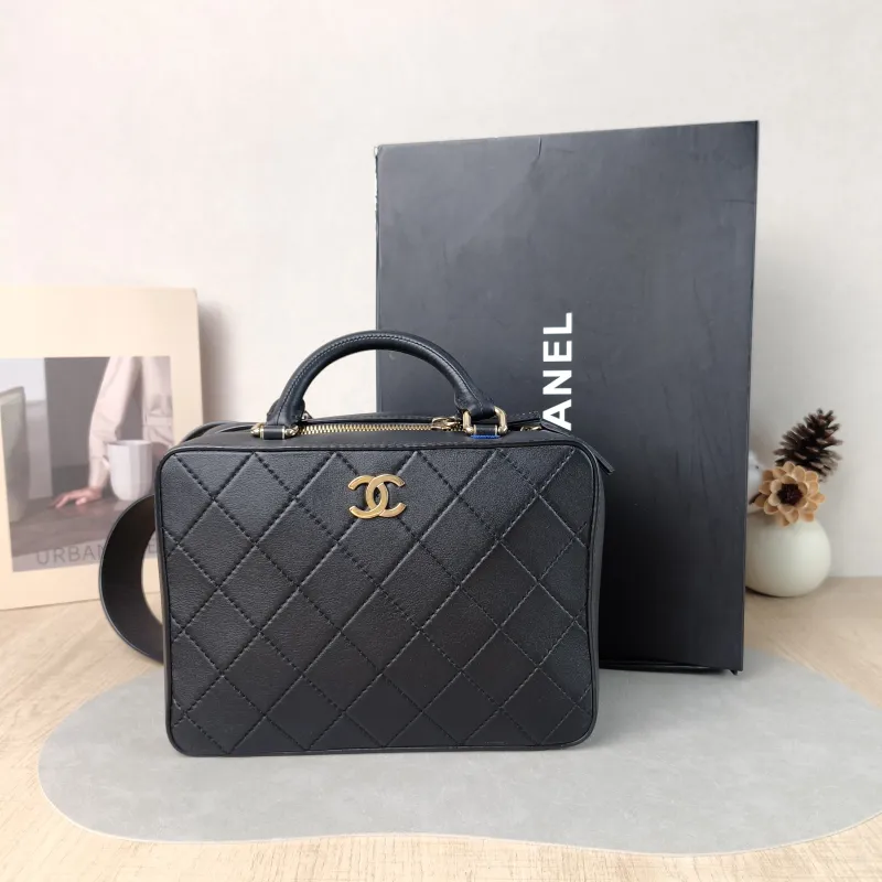 Chanel Crossbody Bag Box Bag Top Handle Crossbody Bag Black Calfskin 23 × 9.5 × 17 cm 29 — cover view 2 of 6