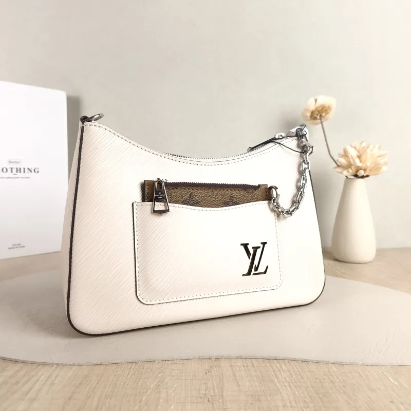 Louis Vuitton Crossbody Bag MARELLE White Epi Embossed Calfskin Small 25 × 8 × 15 cm — cover view 3 of 5