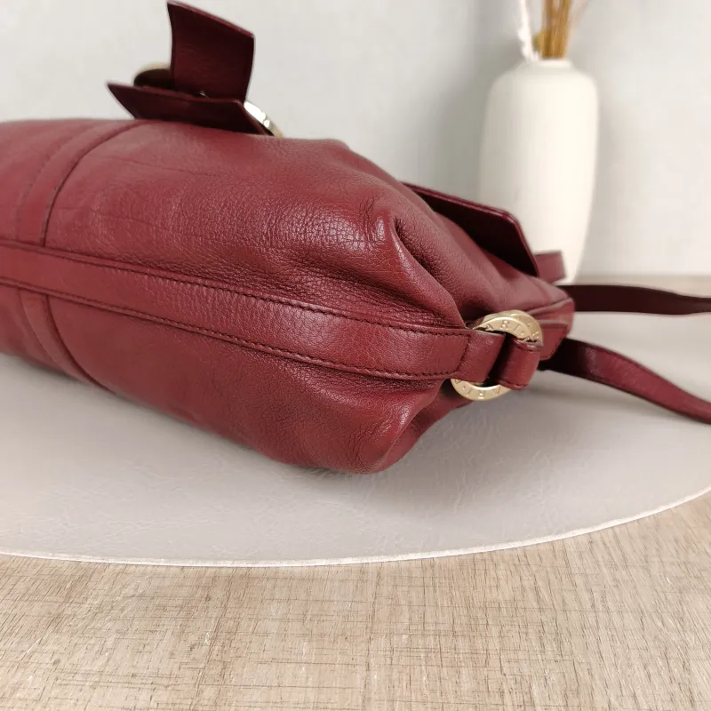 Bvlgari Top Handle Bag Vintage Crossbody Bag Burgundy Calfskin One Size30 × 6 × 17 cm — detail view 9 of 13