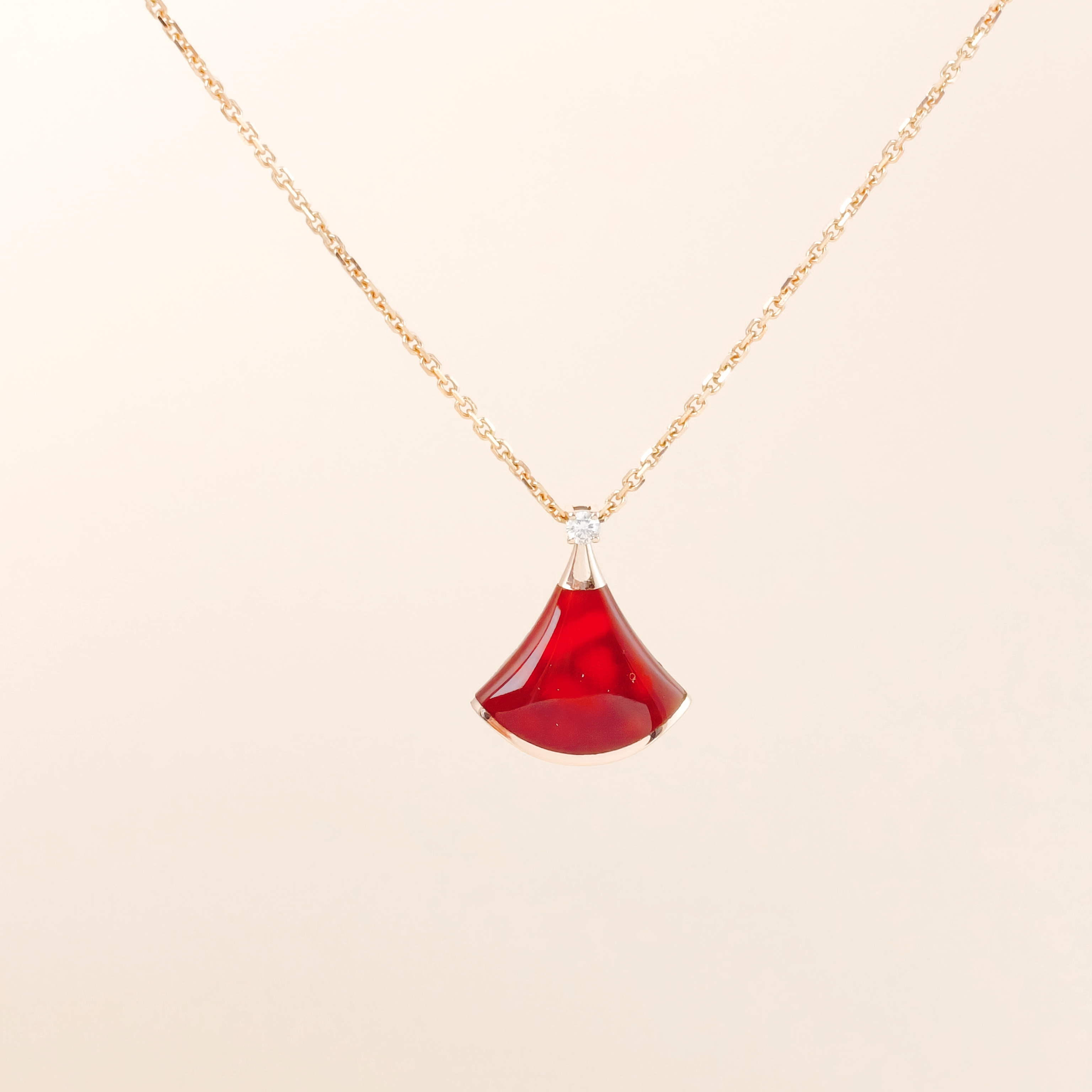 Bvlgari Necklace DIVAS’ DREAM Collection Diamond18KR ose Gold Small Pendant1.5cm 44cm