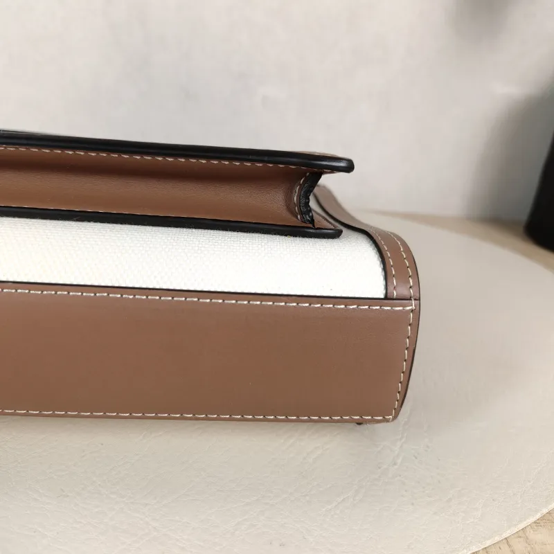 BURBERRY Crossbody Bag pocket bag Top Handle Crossbody Bag Beige Brown Canvas， Mini 23 × 6 × 26.5 cm — detail view 4 of 11