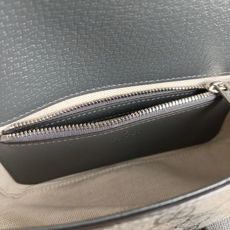 GUCCI Crossbody Bag Ophidia Messenger Bag Grey PVC One Size 19 × 5 × 11 cm — detail view 2 of 11