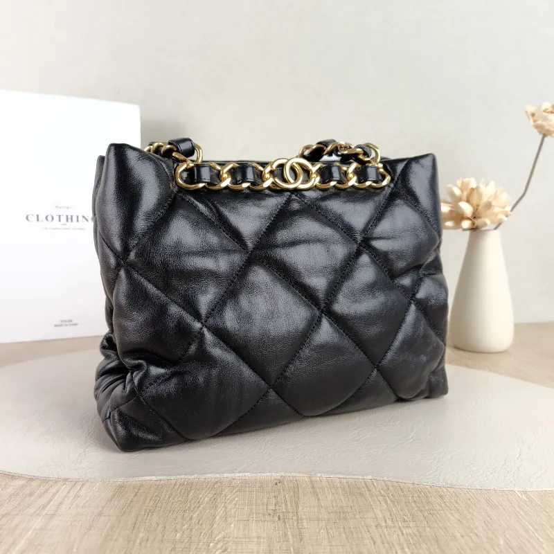 Chanel Shoulder Bag 22b Small Shopping Tote Black Lambskin Small 25 × 10 × 20 cm — cover view 4 of 5