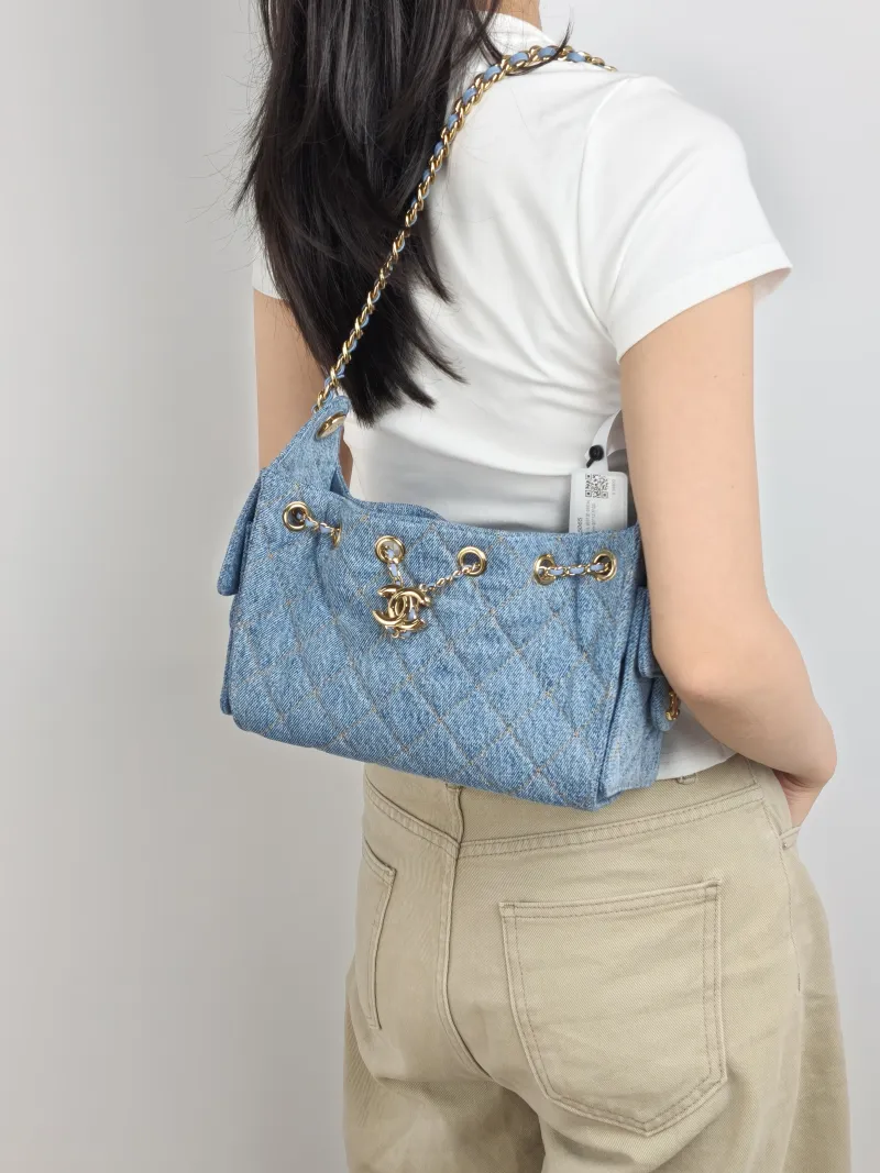 Chanel Crossbody Bag 25Bag Blue Mini 20 × 12.5 × 22 cm — on-model view 1 of 2