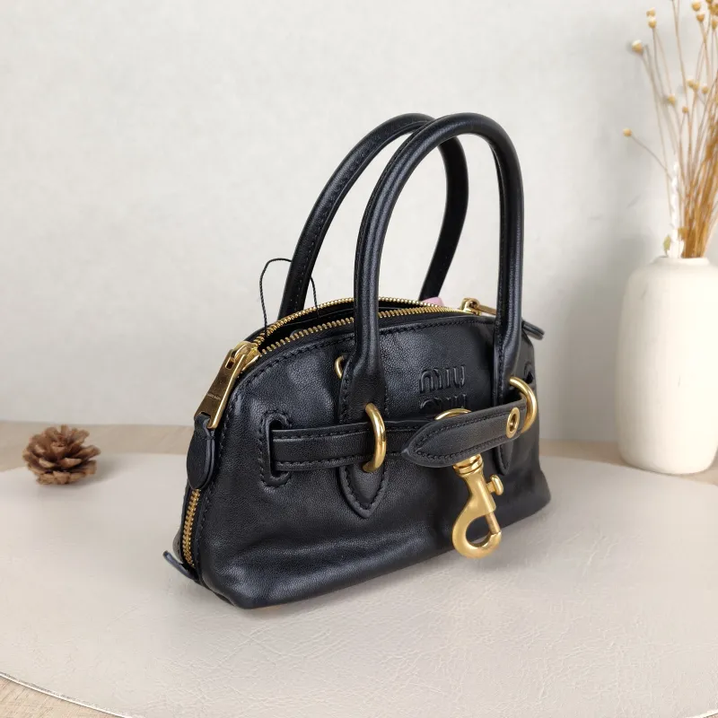 Miumiu Top Handle Bag Aventure Top Handle Bag Black Lambskinmini21 × 8 × 13.2 cm — cover view 4 of 5