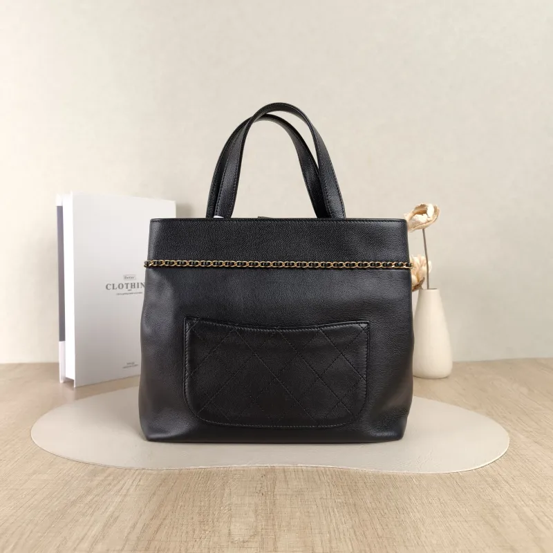 Chanel Shoulder Bag Tote Bag Black Calfskin One Size25 × 8 × 23 cm — cover view 2 of 5