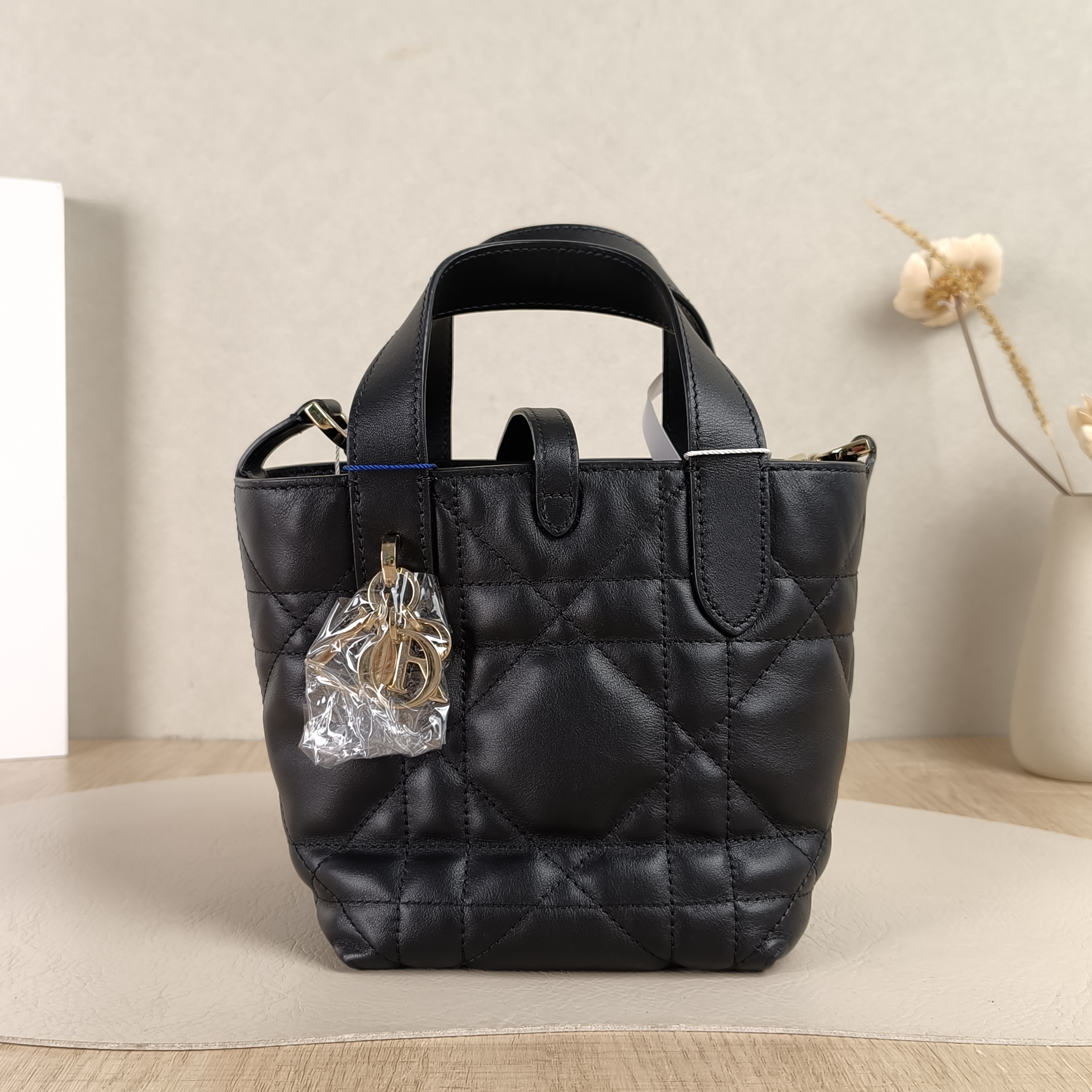 DIOR Shoulder Bag TOUJOURS Edition Black Calfskinmini13 × 12 × 15 cm