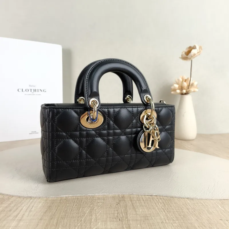 DIOR Top Handle Bag Lady D-Joy Black Lambskin Small 22 × 6 × 11 cm — cover view 2 of 6