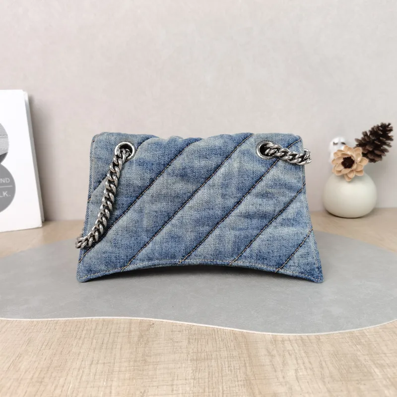 BALENCIAGA Shoulder Bag CRUSH Chain Bag Blue Small 25 × 8 × 15 cm — cover view 4 of 6