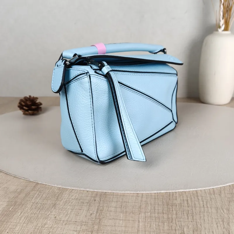 LOEWE Crossbody Bag Puzzle Blue Calfskin Mini 18 × 8 × 12.5 cm — cover view 5 of 5