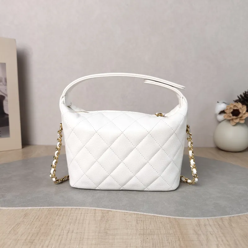 Chanel Crossbody Bag Crossbody Bag White Gold-Tone Hardware Grained Calfskin One Size 21.5 × 7.5 × 19 cm — cover view 5 of 6