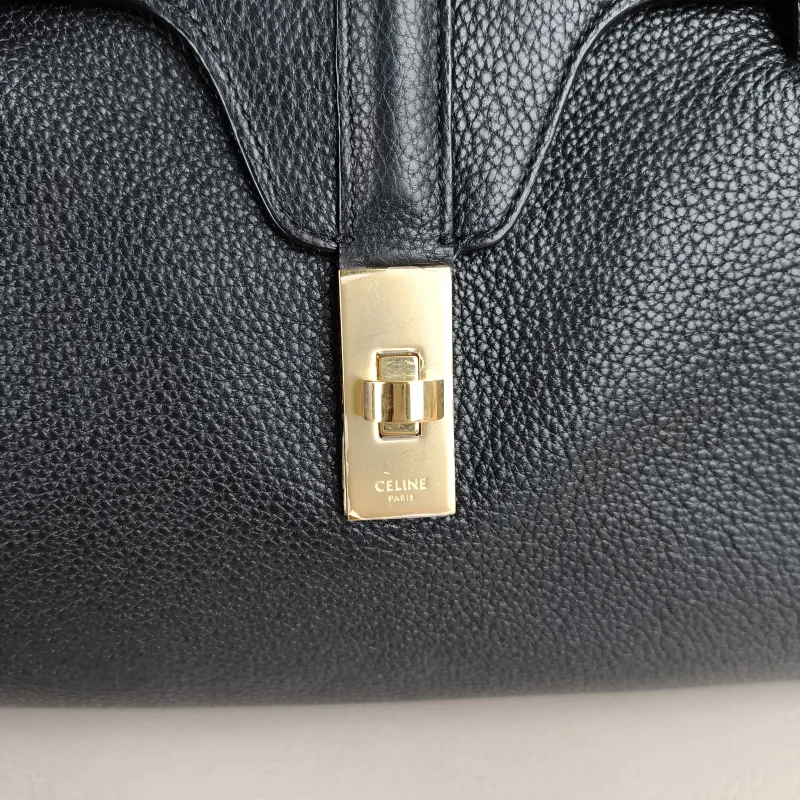 CELINE Shoulder Bag Soft 16Shoulder Bag Black Calfskin Medium 32 × 15 × 24 cm — detail view 7 of 11