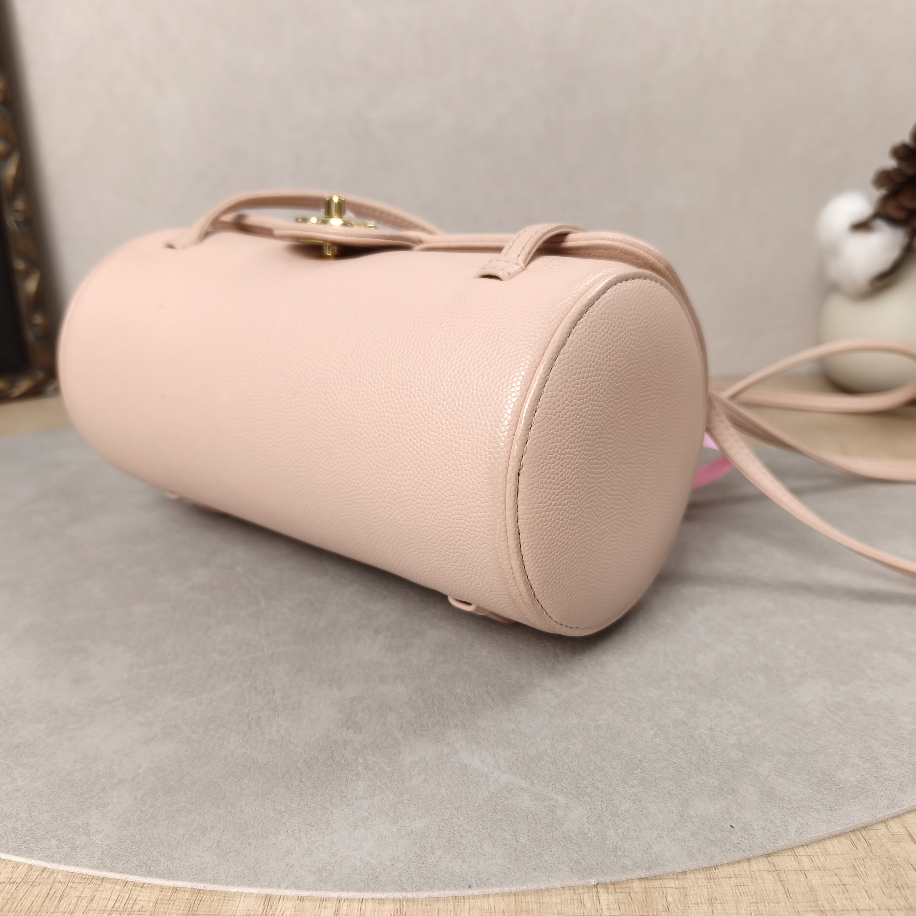 Chanel Shoulder Bag26p preppy coco Bowling Bag Pink Grained Calfskin Small20 × 10 × 10 cm — cover view 4 of 11