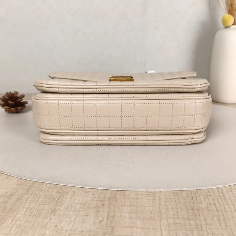 CELINE Crossbody Bag C Bag Chain Bag Beige Calfskin Medium 21.5 × 7 × 15 cm — cover view 2 of 5