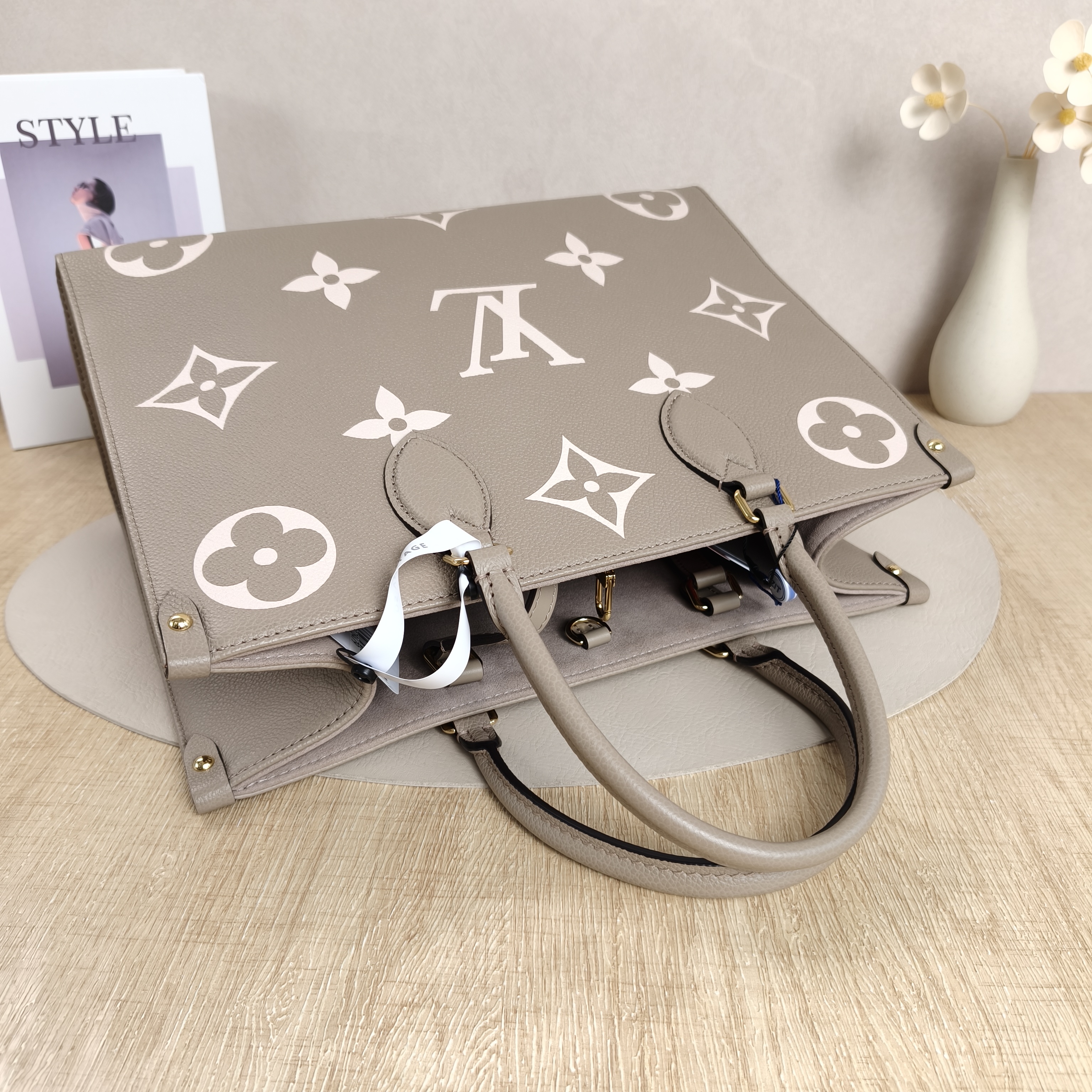 Louis Vuitton Top Handle Bag Grey Calfskin Medium — cover view 4 of 11