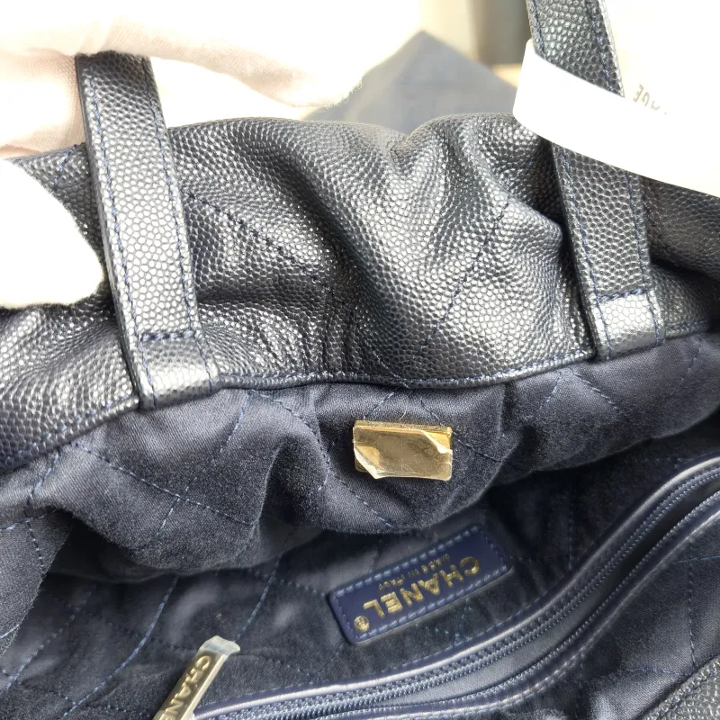 Chanel Backpack 22Bag Backpack Blue Calfskin Small 34 × 8 × 40 cm — detail view 4 of 10
