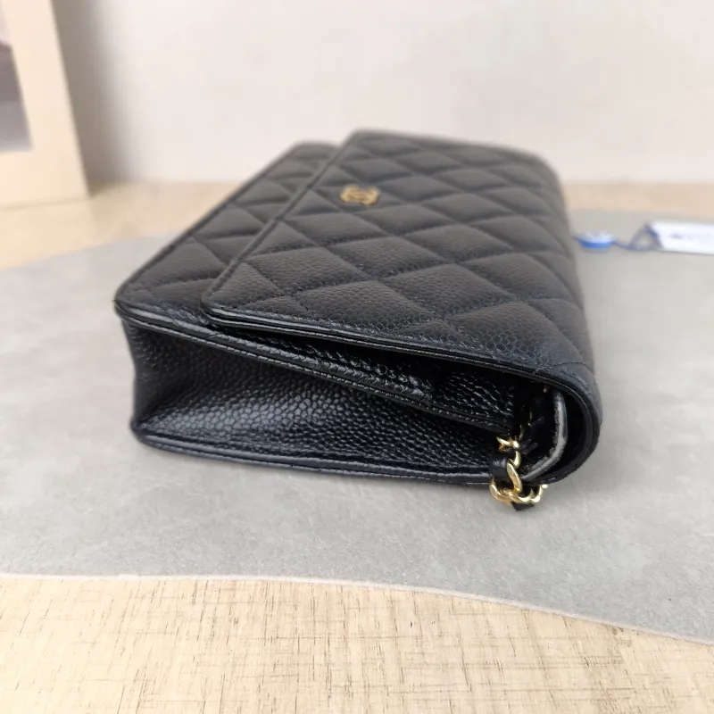 Chanel Crossbody Bag Classic Flap WOC CF WOCWOC Bag Black Grained Calfskin Mini 19.2 × 3.5 × 12.3 cm 25 — detail view 12 of 14
