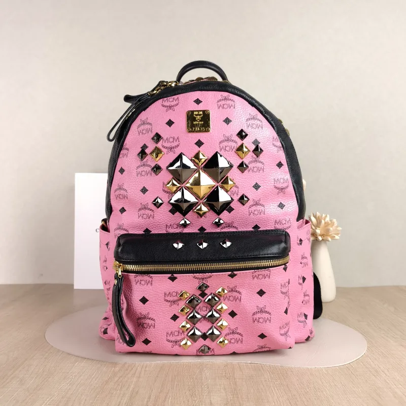 MCM Backpack Backpack Pink PVC Large 33 × 15 × 40 cm