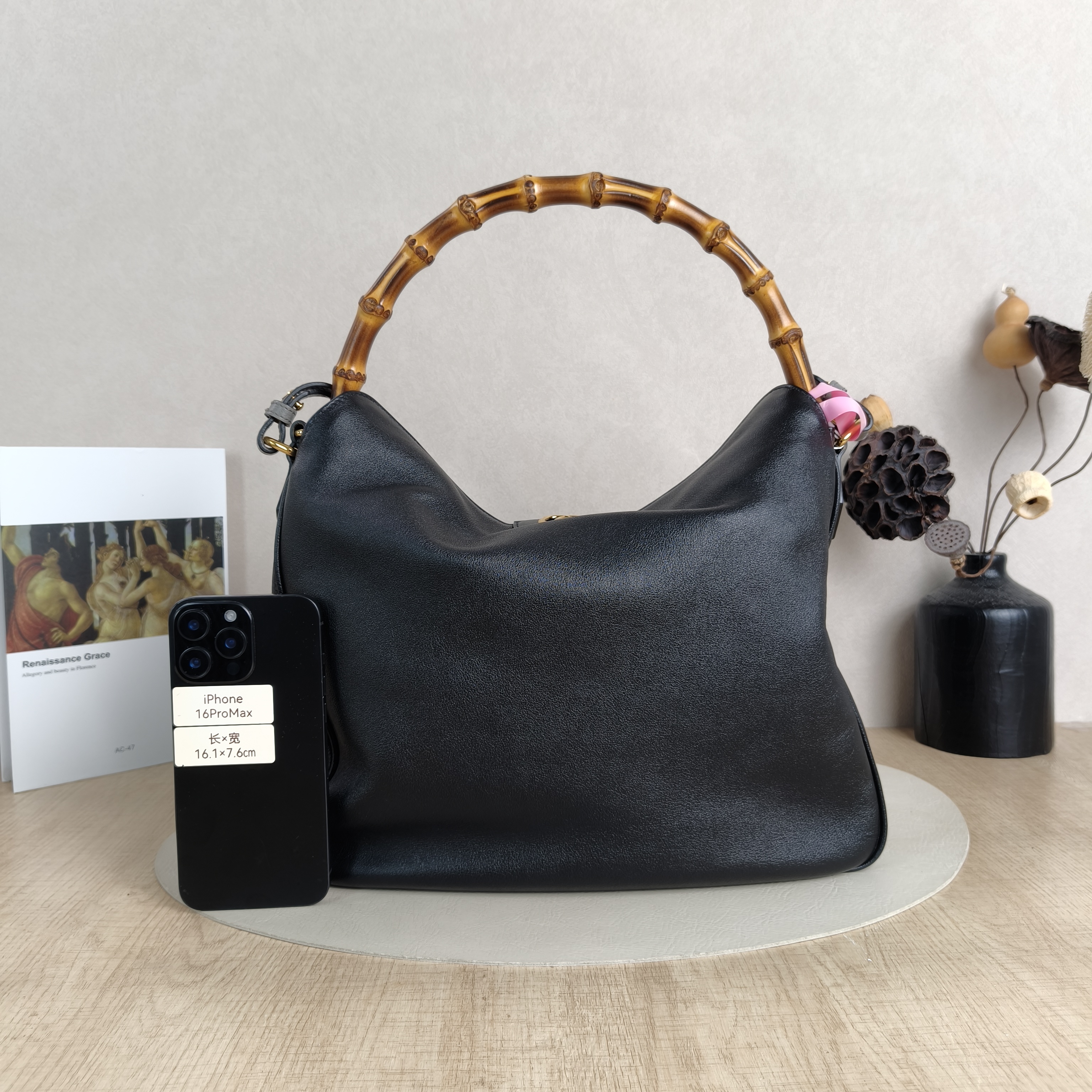 GUCCI Crossbody Bagdiana Top Handle Crossbody Bag Black Calfskin Large34 × 9 × 26 cm — cover view 3 of 5