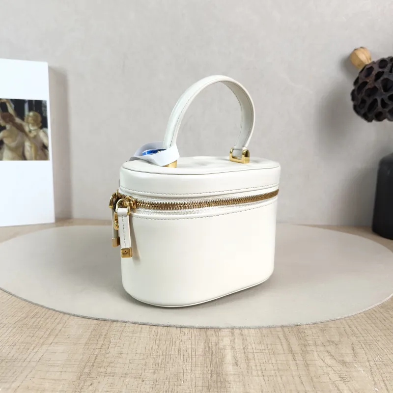 DIOR Crossbody Bag Vanity Cosmetic Bag White Lambskin One Size 16 × 9.5 × 11.5 cm — cover view 3 of 5