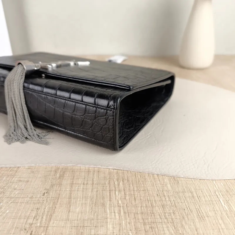 SAINT LAURENT Crossbody Bag KATE Edition Black Calfskin Medium 24 × 5.5 × 14.5 cm — detail view 1 of 10