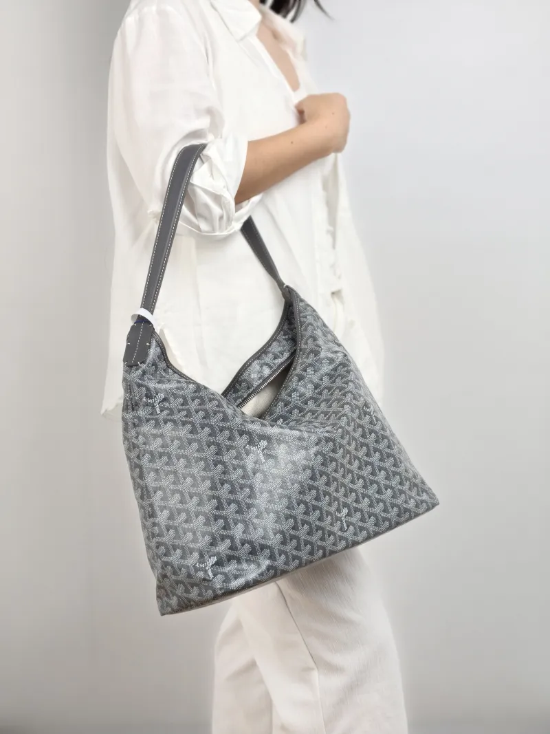 GOYARD Shoulder Bag Boheme Hobo​ Grey ine Canvas Small 34 × 14 × 31 cm — on-model view 1 of 2