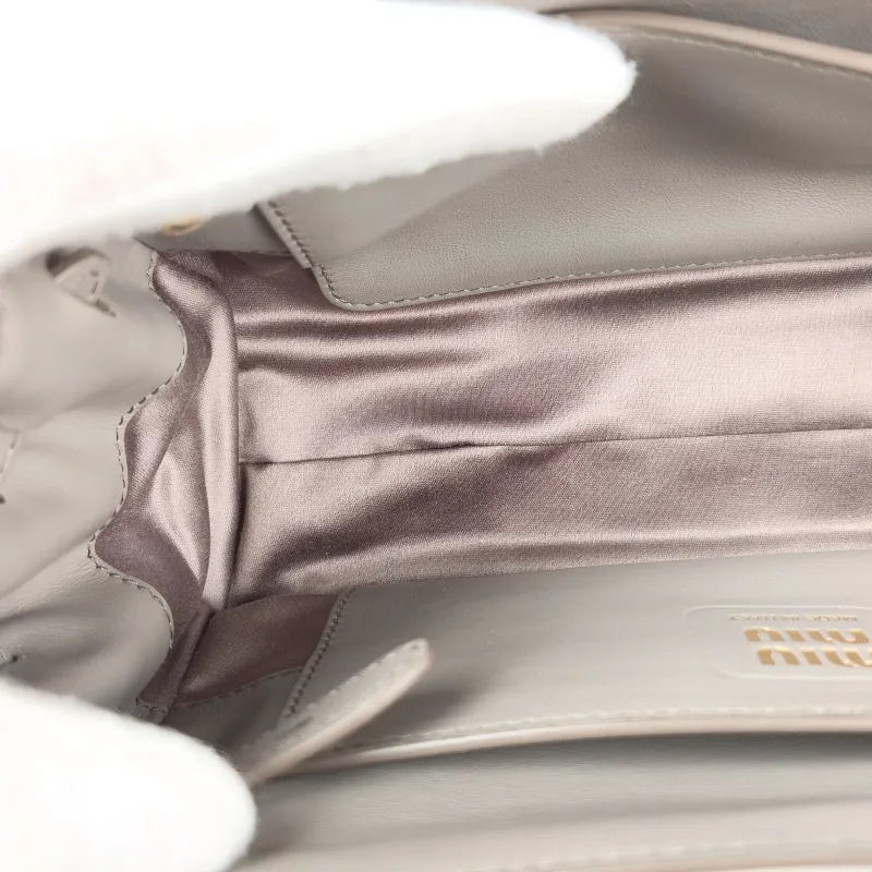 Miumiu Shoulder Bag Grey Calfskin One Size 26 × 9.5 × 14.5 cm — detail view 11 of 13
