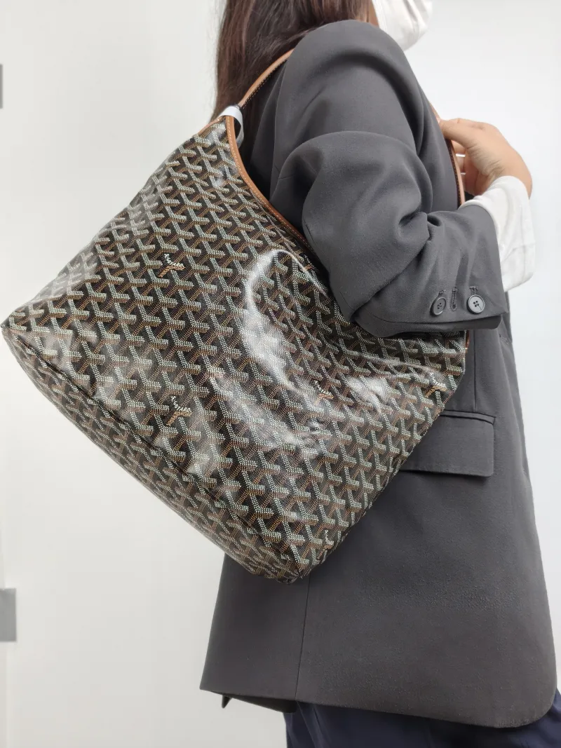 GOYARD Shoulder Bag Boheme Hobo​ Brown ine Canvas Small 43 × 14 × 27 cm — on-model view 1 of 2