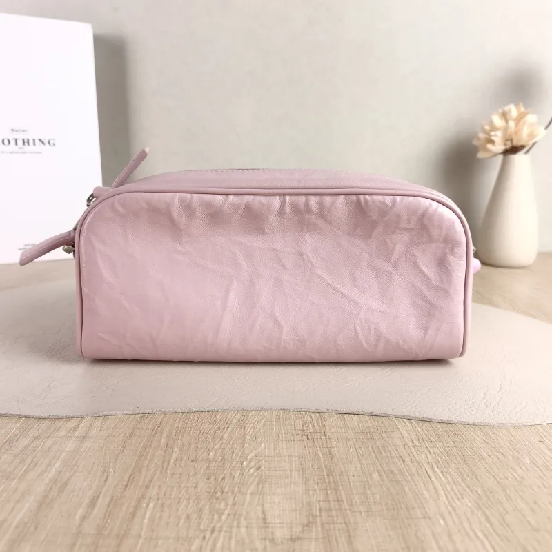 PRADA Crossbody Bag Camera Bag Pink Lambskin One Size 23 × 7 × 10 cm — cover view 5 of 5