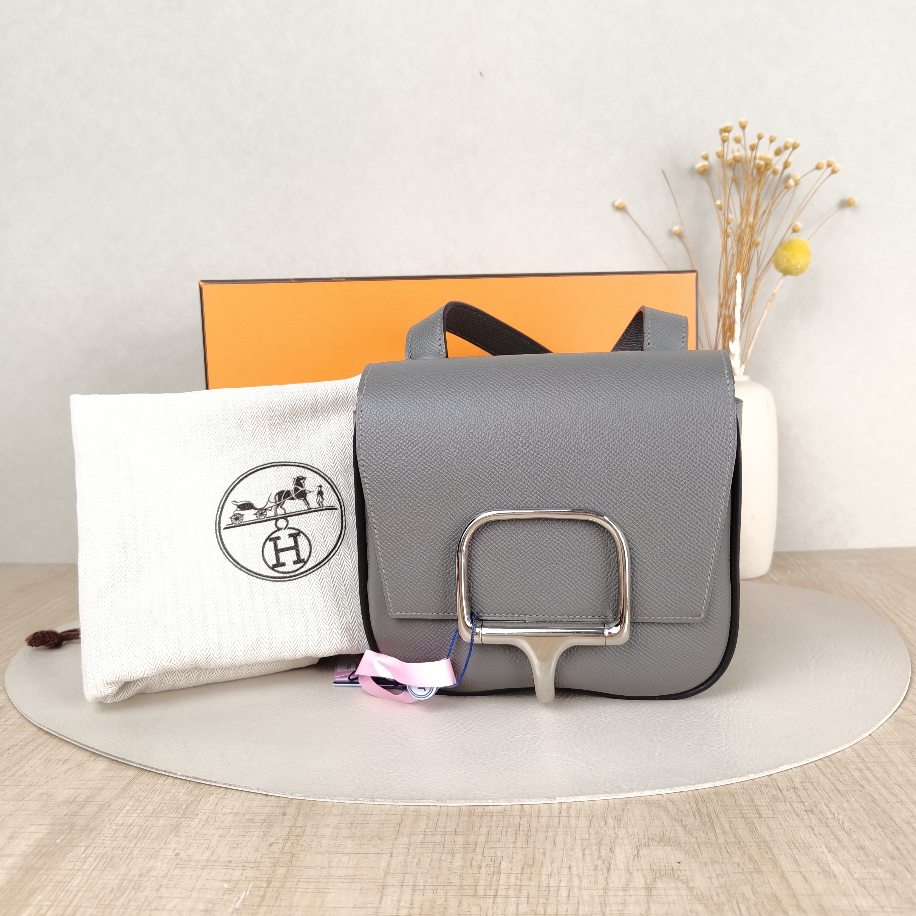 Hermès Crossbody Bag Della Cavalleria Grey Epsom Calfskinmini18 × 6 × 15 cm — cover view 2 of 6
