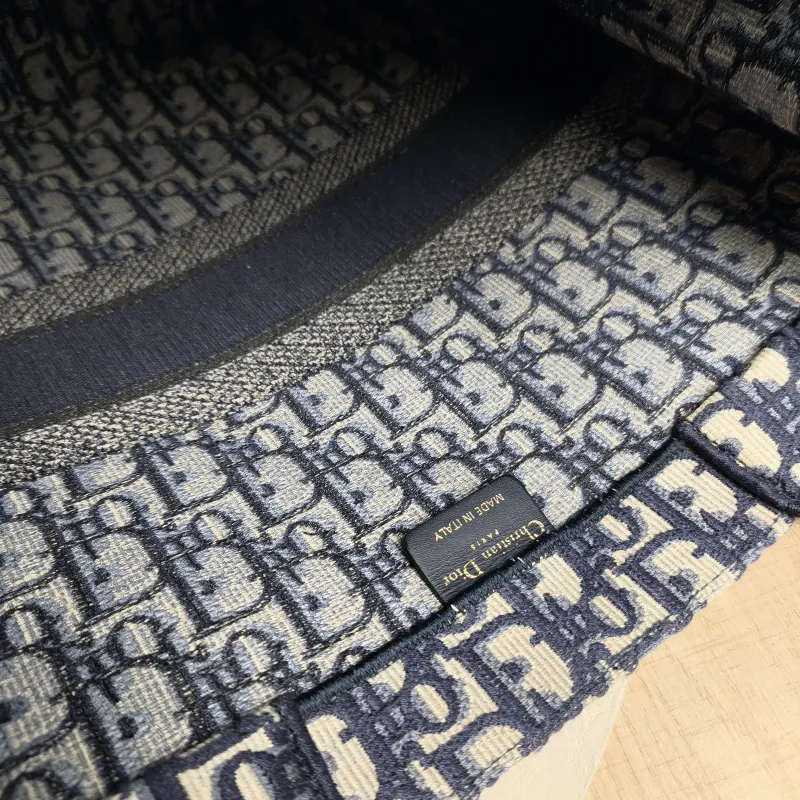 DIOR Top Handle Bag Book Tote Blue Canvas Large42 × 18.5 × 35 cm — detail view 10 of 12