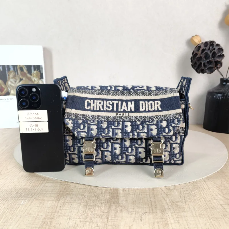 DIOR Crossbody Bag camp Messenger Bag Blue Canvas Small 23 × 8 × 15 cm — cover view 4 of 5