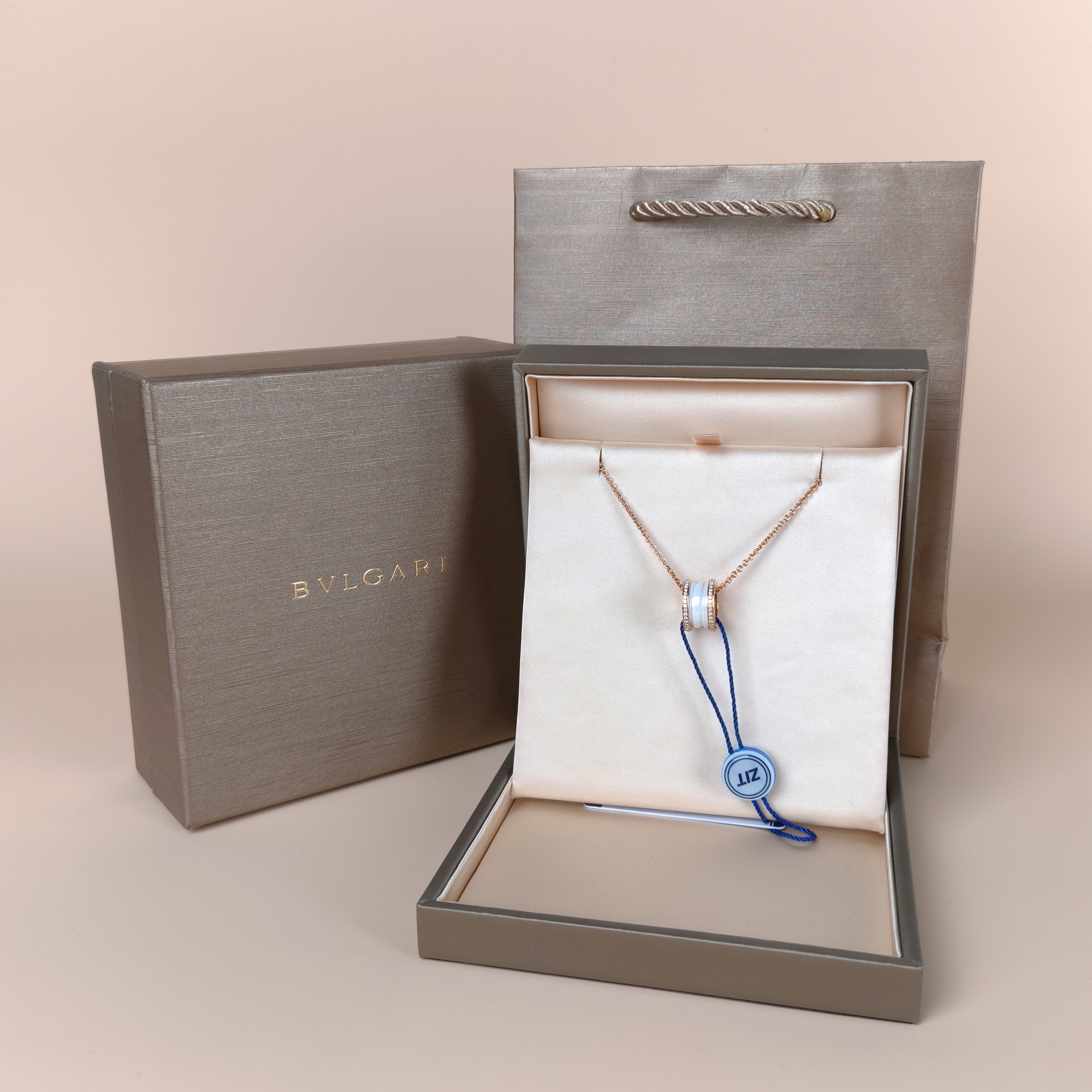 Bvlgari Necklace B.ZERO1Collection White Pavé Diamond Rose Gold Rose Gold Diamond18KR ose Gold One Size46cm — cover view 7 of 9