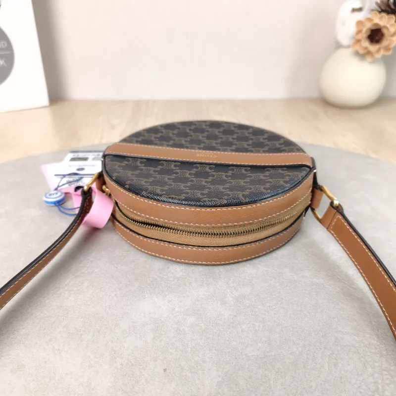 CELINE Crossbody Bag Triomphe Monogram PVC Mini 13.5 × 4 × 13.5 cm — detail view 6 of 10