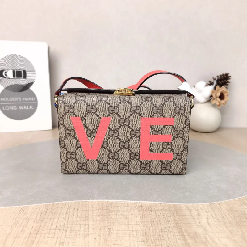GUCCI Crossbody Bag LOVE Box Camera Bag Monogram PVC One Size 18 × 7 × 11 cm