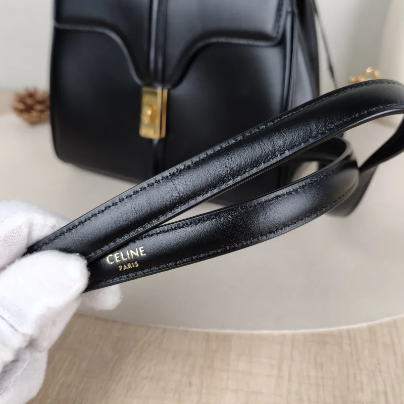 CELINE Crossbody Bag 16 Edition Black Calfskin Mini 17.5 × 7 × 14 cm — detail view 10 of 14