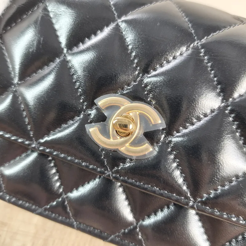 Chanel Crossbody Bag woc Black Waxed Leather One Size19 × 7 × 11 cm — detail view 8 of 12