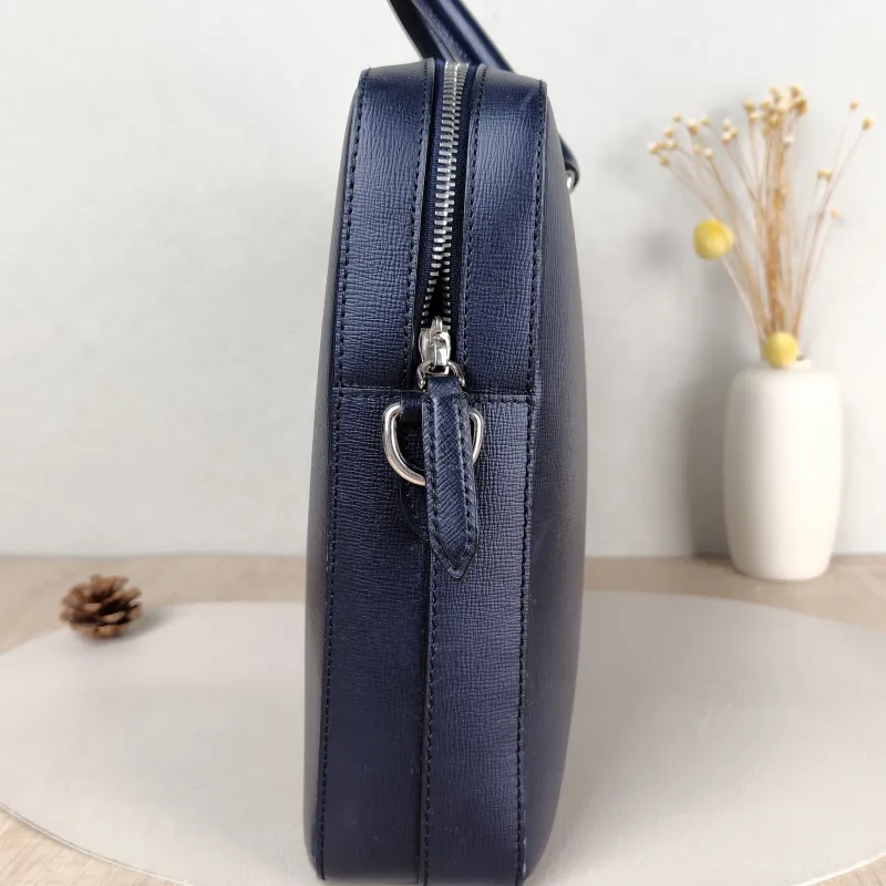BURBERRY Top Handle Bag Shoulder Bag Blue Calfskin One Size 37 × 7 × 27 cm — detail view 4 of 12